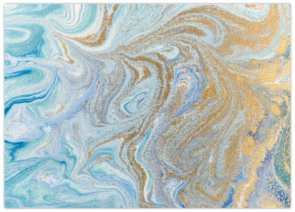 Tablou pe sticlă - Marmură albastră (70x50 cm)