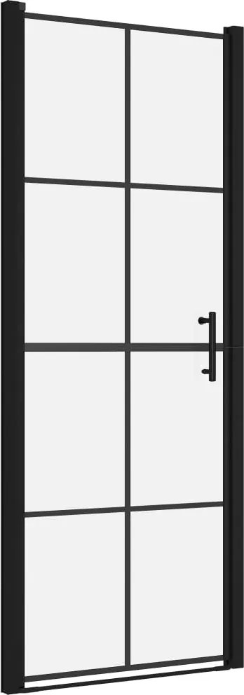 vidaXL Ușă de duș, negru, 91 x 195 cm, sticlă securizată