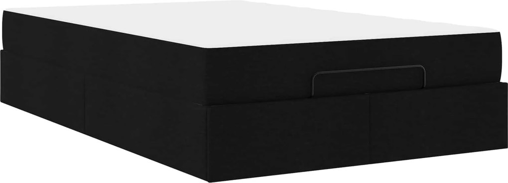 vidaXL Cadru de pat cu saltea cu saltea 2 pcs Negru țesătură
