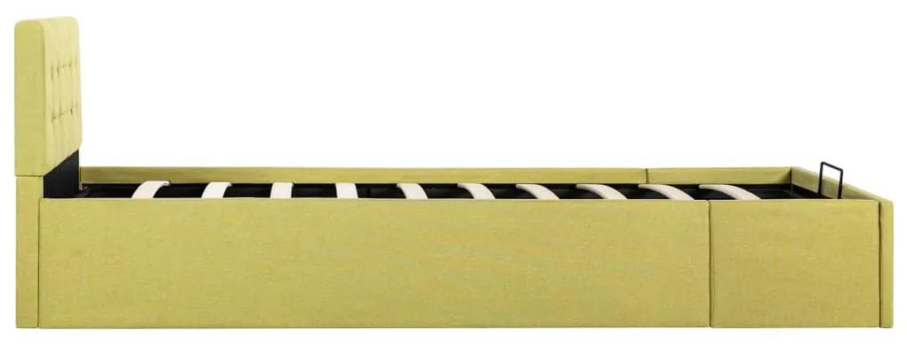 Cadru pat hidraulic cu lada, galben lime, 100 x 200 cm, textil lime yellow, 100 x 200 cm