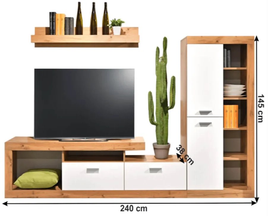 Living GLOBAL352, stejar woton/alb