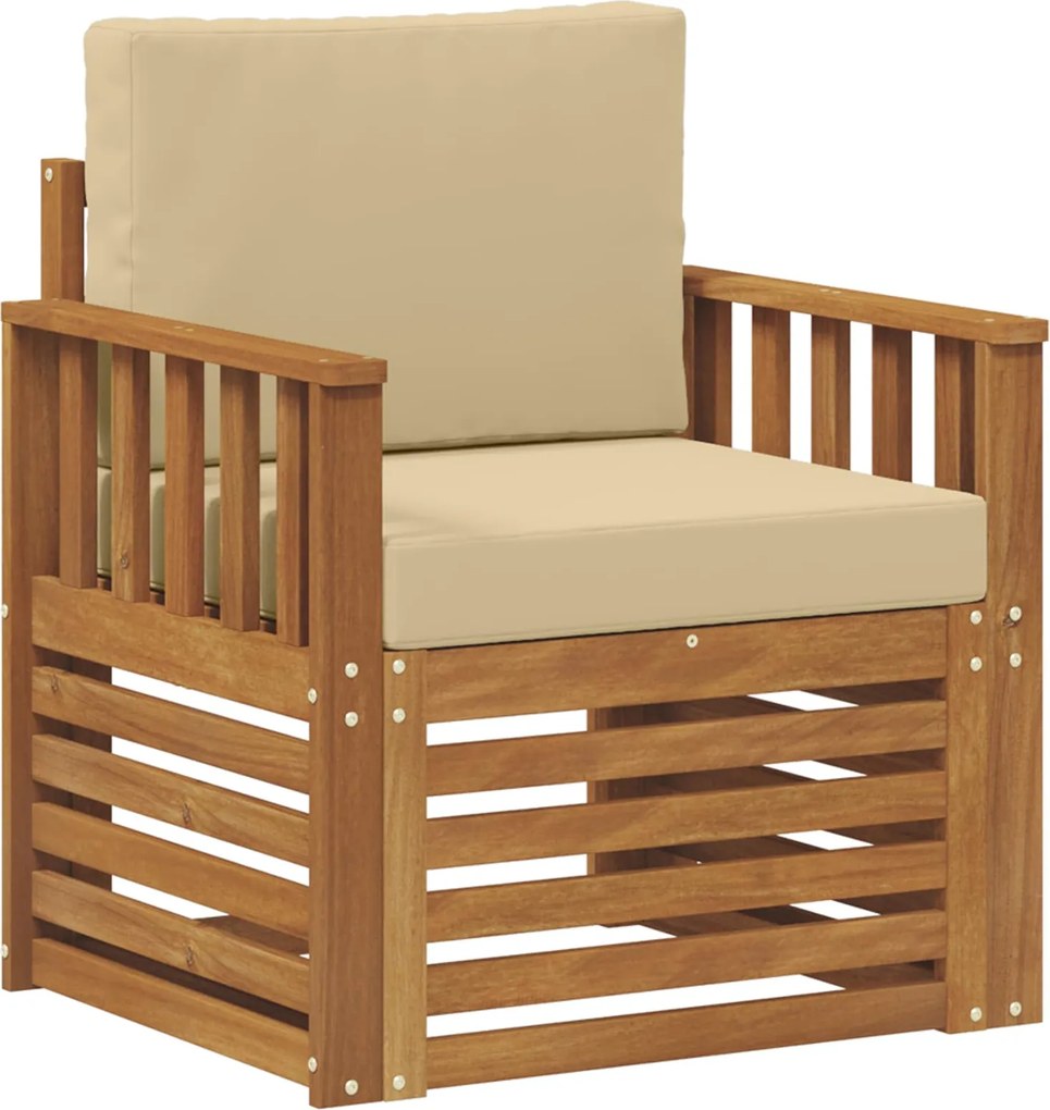 vidaXL Set de canapele de exterior cu pernă natural 71 x 63 x 73 cm