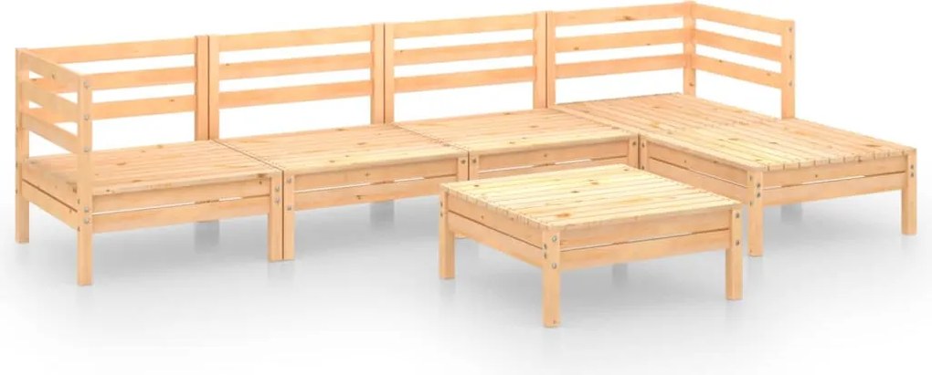 vidaXL Set mobilier de grădină, 6 piese, lemn masiv de pin