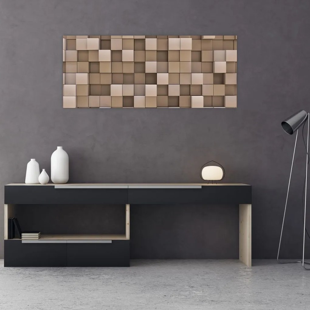 Tablou - Cuburi bej (120x50 cm)