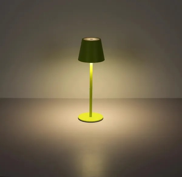 Globo 58488NG-LED Lampă de masă VANNIE pentru exterior, reglabilă (dimmabilă), cu control tactil și reîncărcabilă, 3W/5V IP54 1800mAh, verde