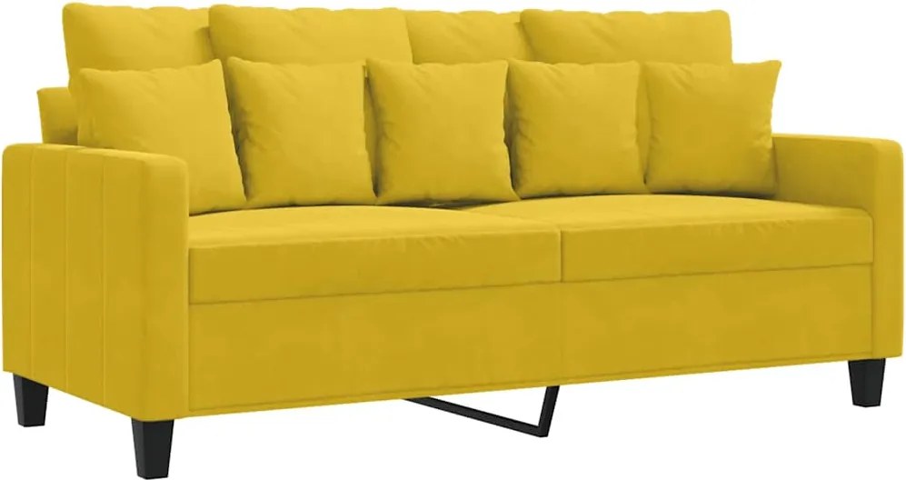 vidaXL Canapea cu 2 locuri, galben, 140 cm, catifea