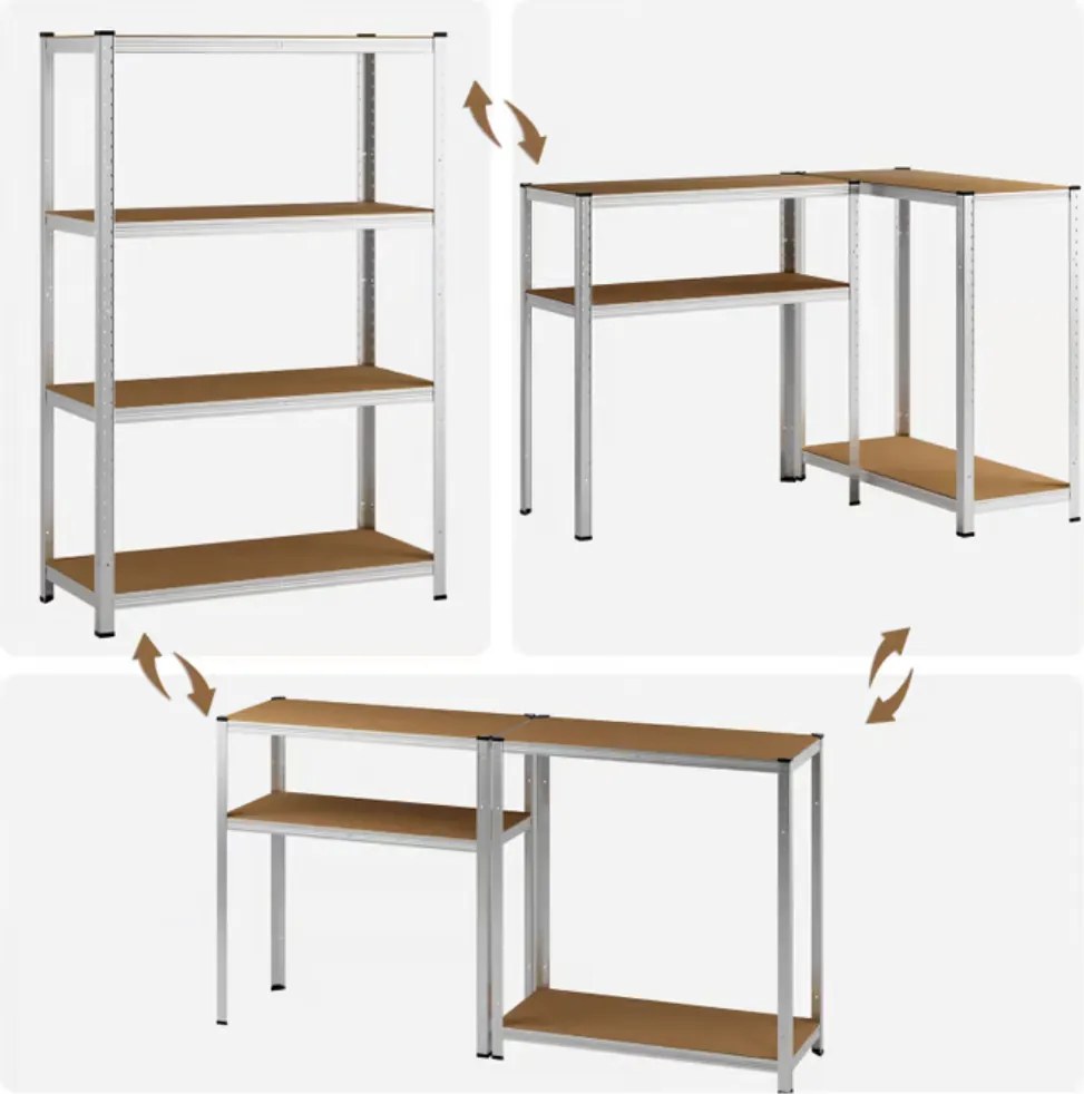 Raft cu capacitate mare HEAVY, max. 700 kg, 160x90x40 cm, argintiu Monzana