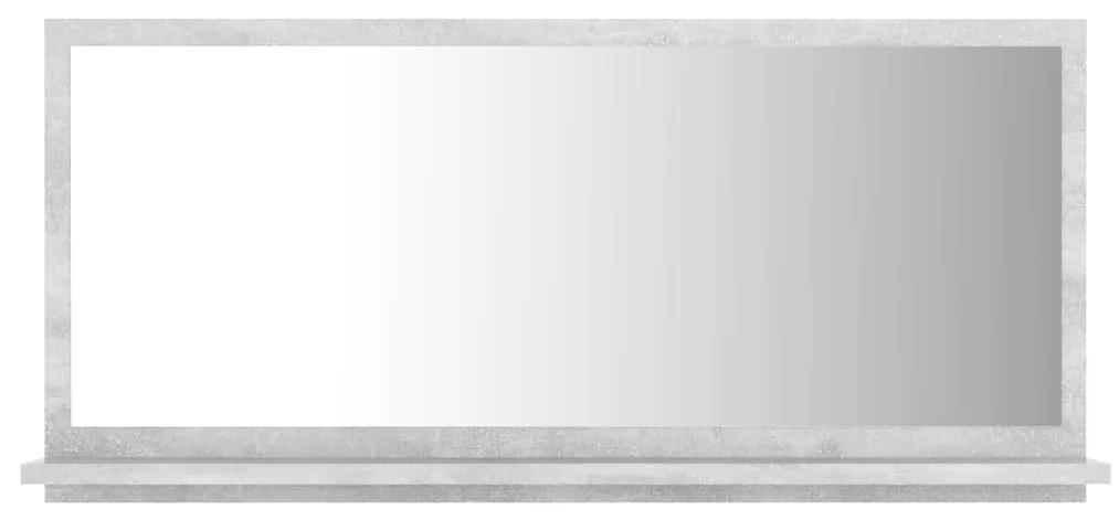 804575 vidaXL Oglindă de baie, gri beton, 80 x 10,5 x 37 cm, PAL