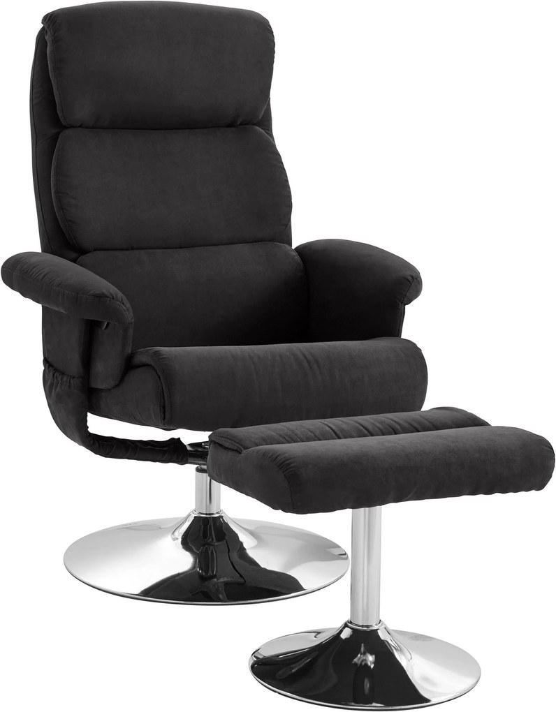 Fotoliu relaxare antracit + hocker Boston 76/106/74 cm