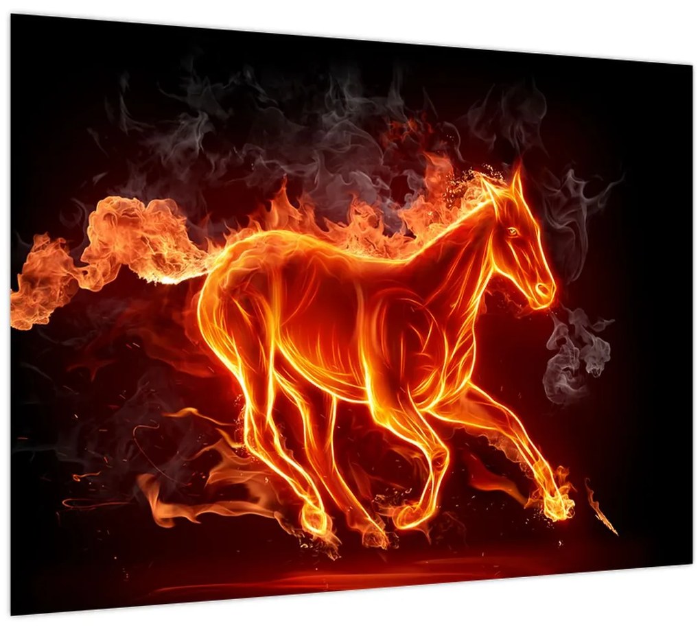Tablou - Cal în flăcări (70x50 cm)