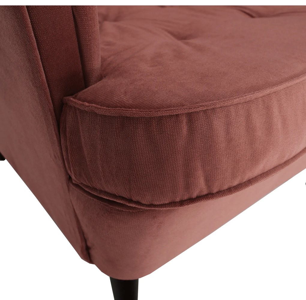 Fotoliu tesatura Culoare roz vintage/nuc, RUFINO NEW