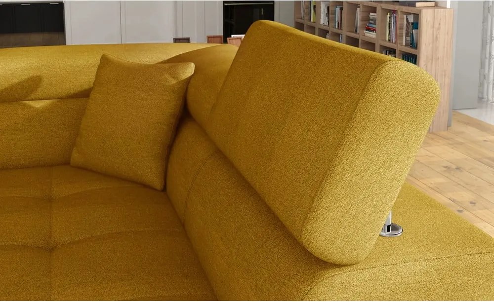 Colțar galben extensibil/cu spațiu de depozitare (cu colț pe partea dreaptă/în formă de ”L”) Anton – ELTAP