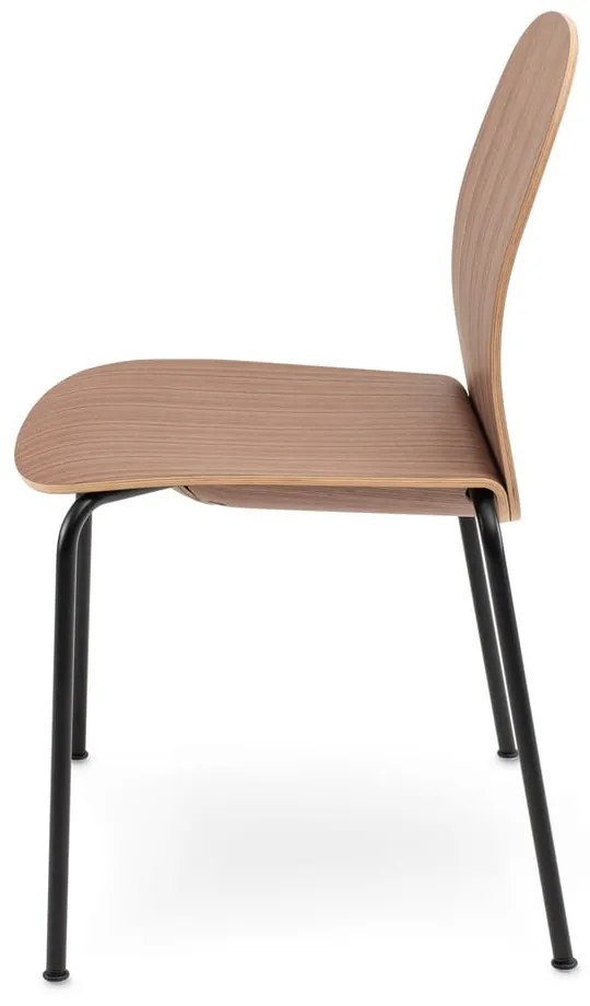 Scaune de dining maro stivuibile 2 buc. cu aspect de lemn de nuc Book – Gazzda