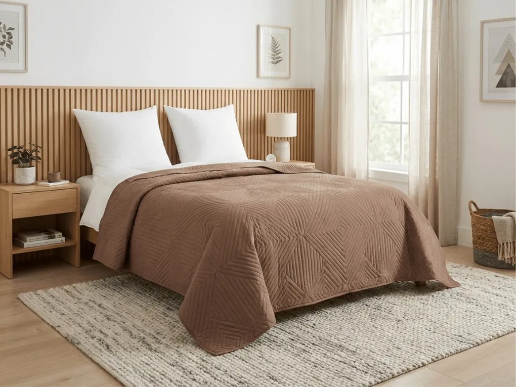 Cuvertura de pat CALDERA, bej inchis Dimensiune: 170 x 210 cm