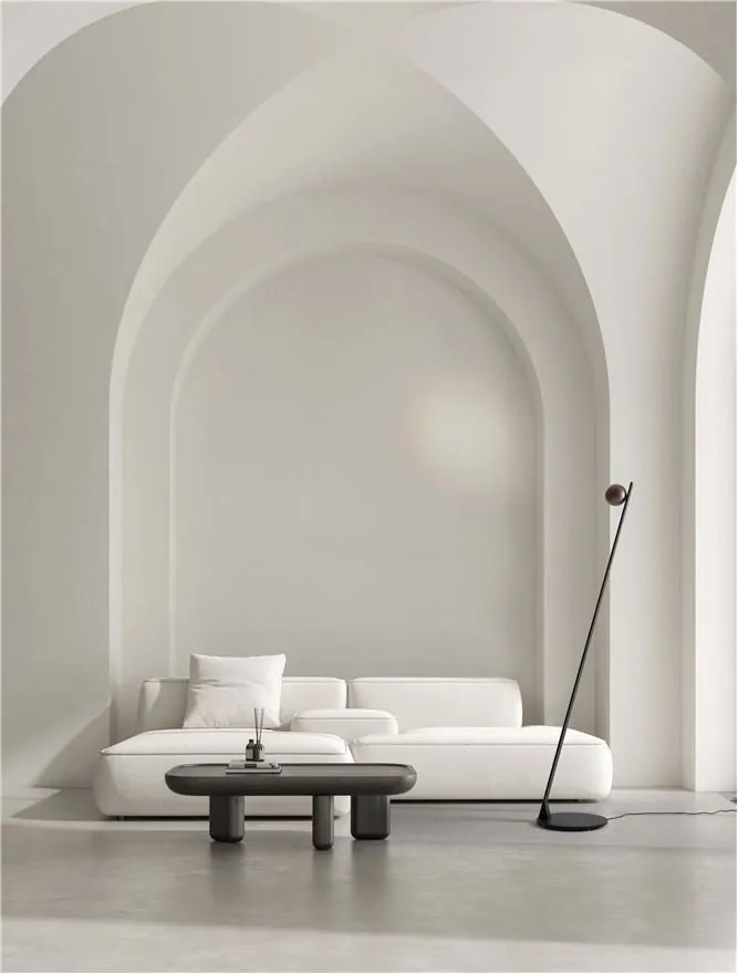 Lampadar/Lampa de podea LED stil minimalist LUSA negru/cafeniu