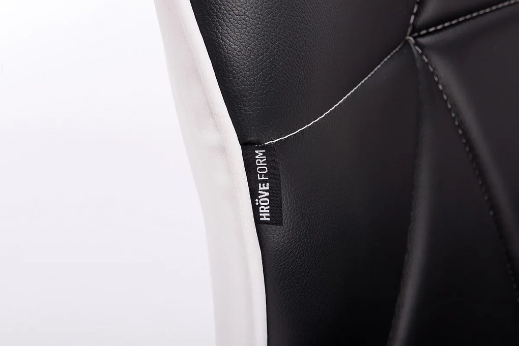 HR212K SCAUN Neagră-Alb cu Bază Neagră