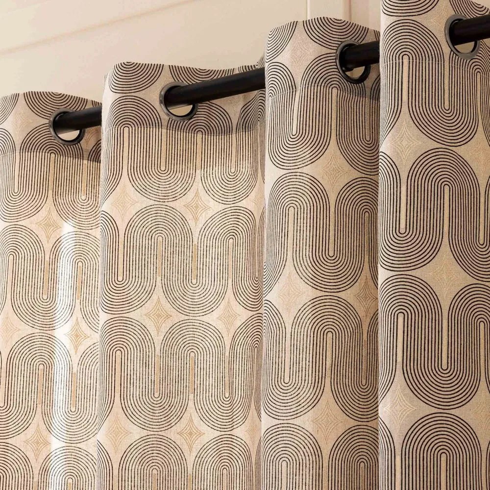 Draperie neagră-bej 140x240 cm Ondine – douceur d'intérieur