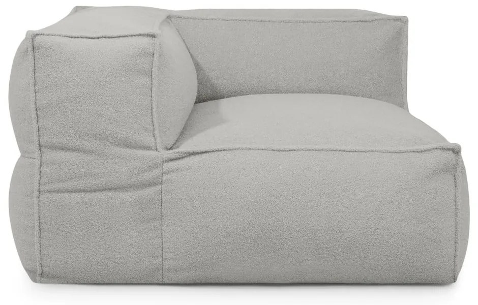 Fotoliu bean bag gri deschis cu tapițerie din țesătură bouclé Mass Corner 125 Left – SLOWDOWN