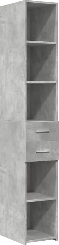 vidaXL Dulap înalt, gri beton, 30x42,5x185 cm, lemn prelucrat