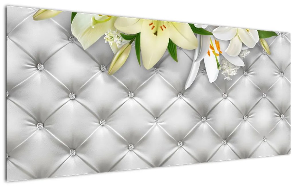 Tablou cu flori de crin (120x50 cm)