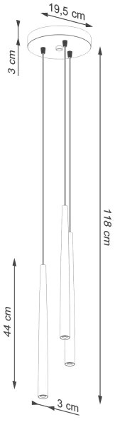 Lustră pe cablu Sollux SL.1463 BLISS 3xG9/8W/230V negru