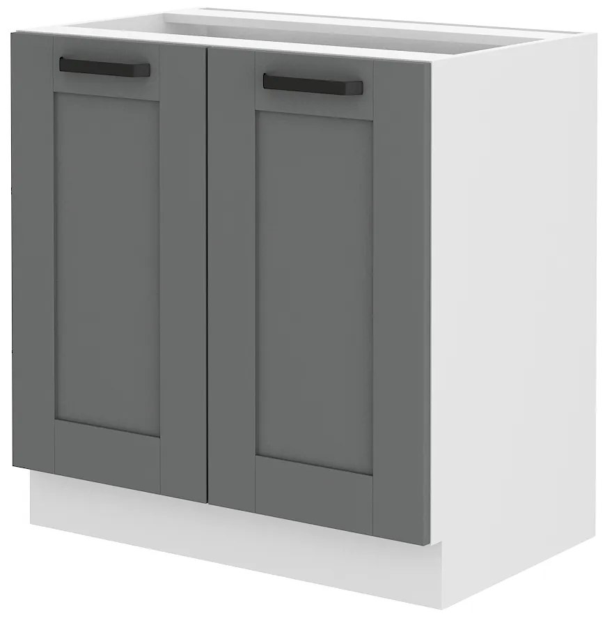 Dulap inferior de bucătărie Lucid 80 D 2F BB (dustgrey + alb). 1045531