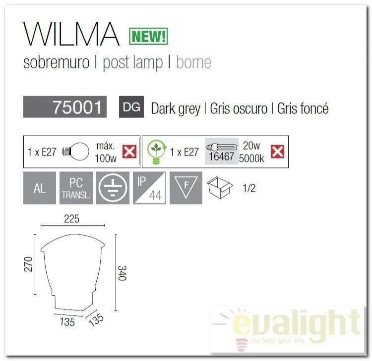 Stalp exterior IP44 Wilma 75001