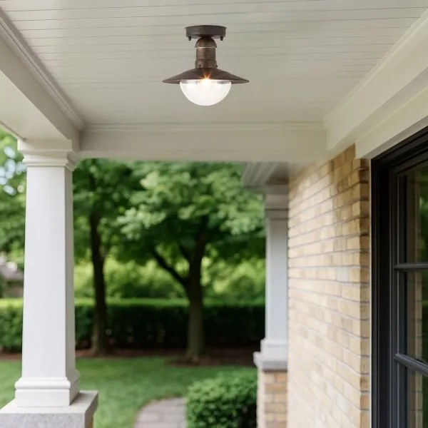 Plafonieră pentru exterior MOLDE 1xE27/60W IP44 bronz/patină - Brilagi