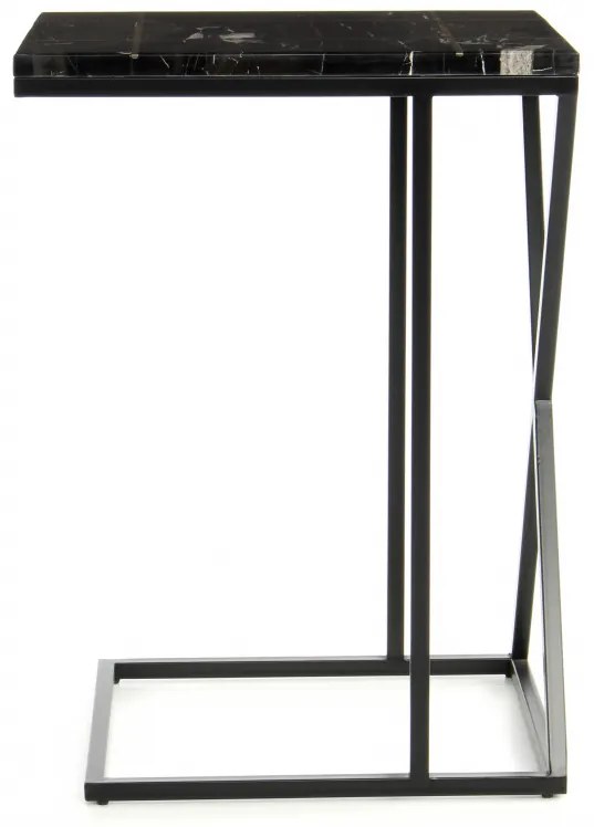 Masuta de cafea patrata din marmura Louis neagra