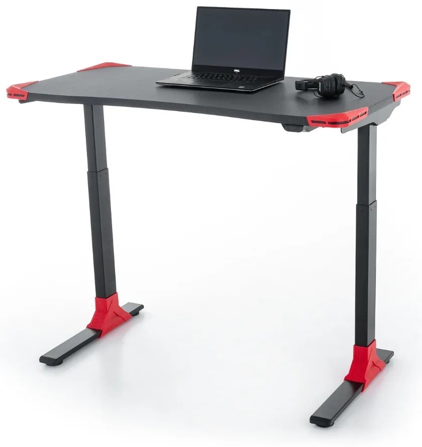 Masa OfficeTech Game cu inaltime reglabila, 120 x 60 cm, neagra