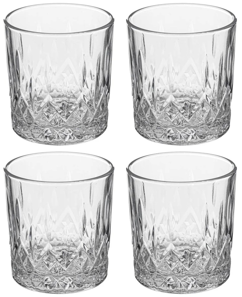 Set 4 pahare pentru whiskey CHARLES, 240 ml