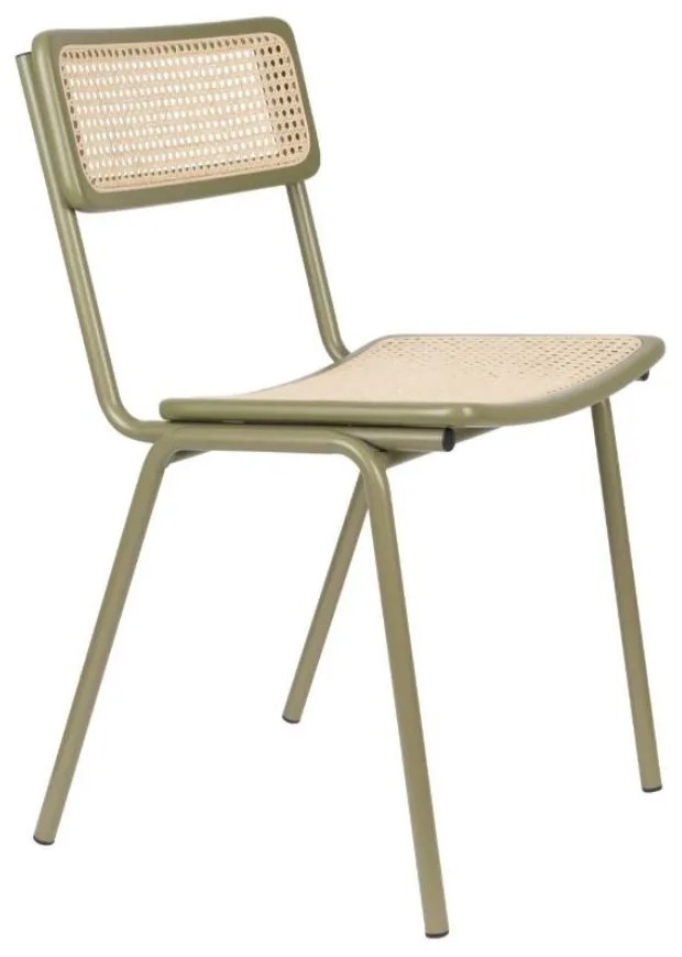 Set 2 scaune rattan si metal verde Jort