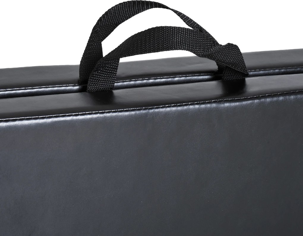 HOMCOM Tapet de Gimnastică Pliabil, Tapet Fitness Gros de 5 cm și Antialunecare, 180x60x5 cm, Negru | Aosom Romania