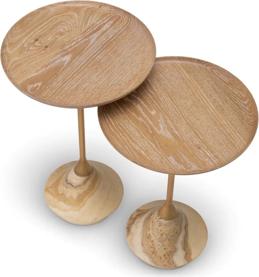 Set de 2 masute design LUX Onyx, Lemn, Puglia, 119346 HZ