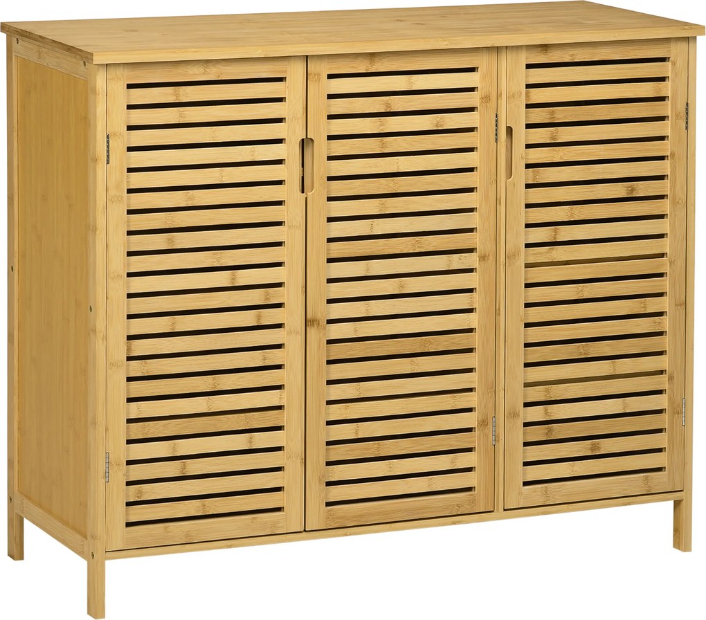 HOMCOM Suport pentru Încălțăminte, Dulap Mobil cu 8 Rafturi, Comodă pentru Încălțăminte, 100x35x80 cm, Lemn Natural | Aosom Romania