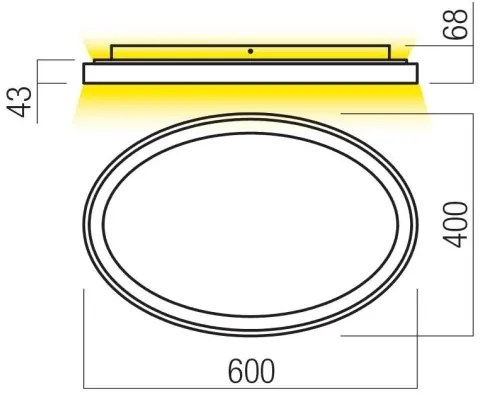 Redo 01-3806 - Plafonieră LED dimabilă NOBU, 60W/230V, albă