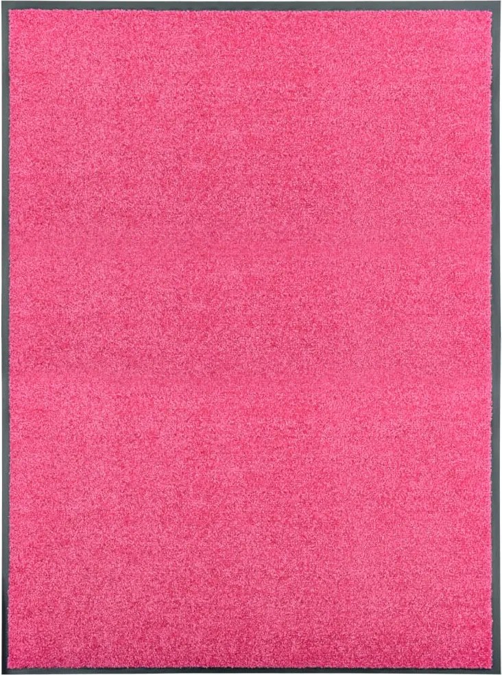 vidaXL Covoraș de ușă lavabil roz 90x120 cm