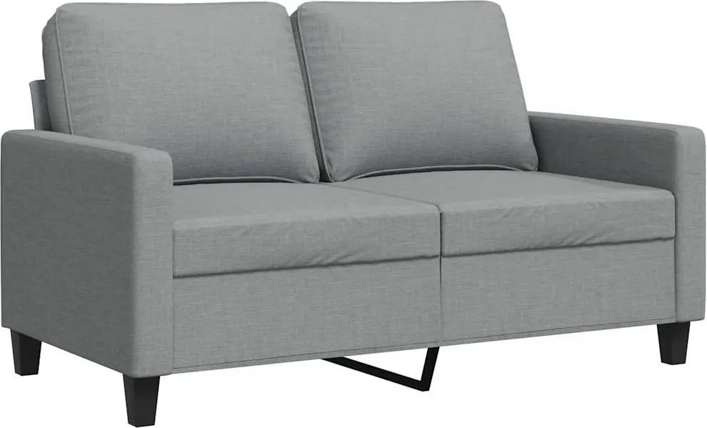 vidaXL Canapea cu 2 locuri, gri deschis, 120 cm, material textil