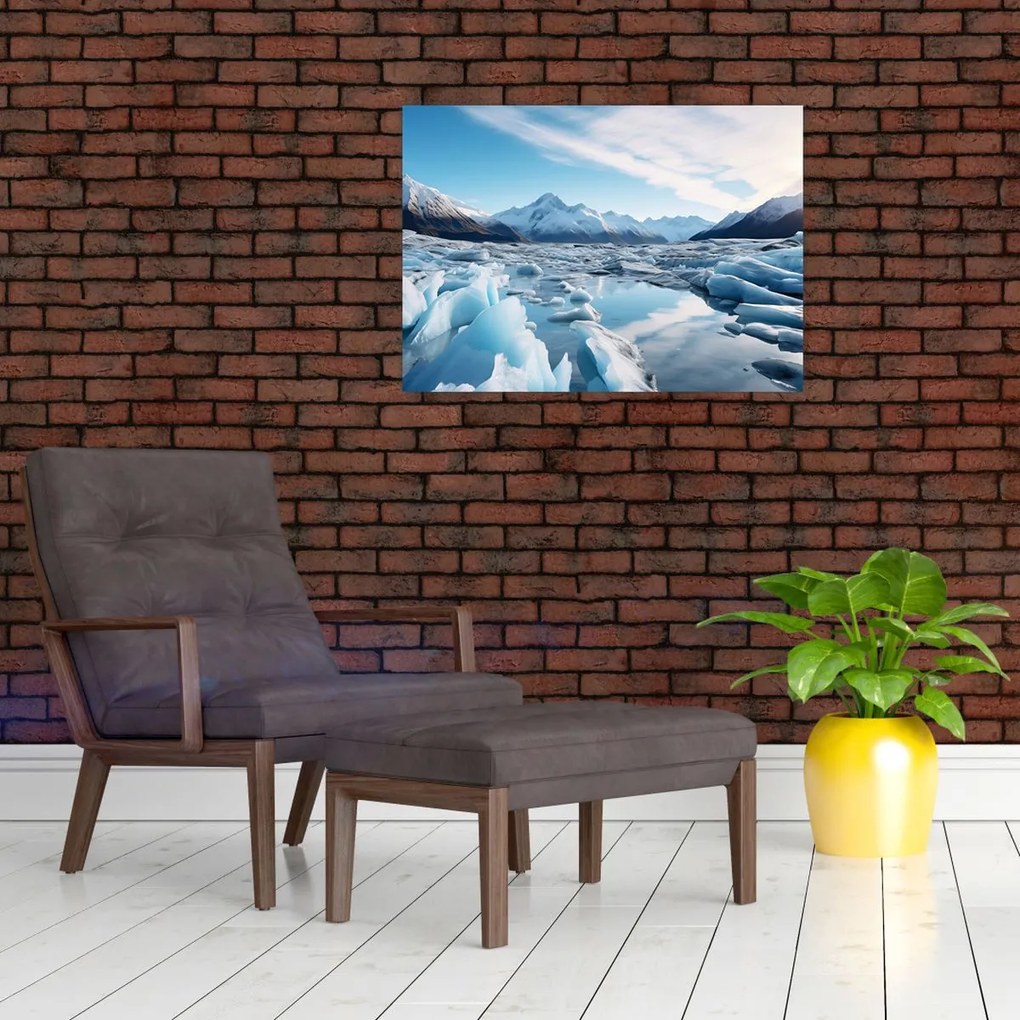 Tablou pe sticlă - Formațiuni glaciare (70x50 cm)