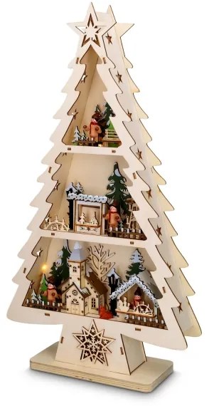 Brilagi - Brad decorativ de Crăciun cu LED, 3xAA