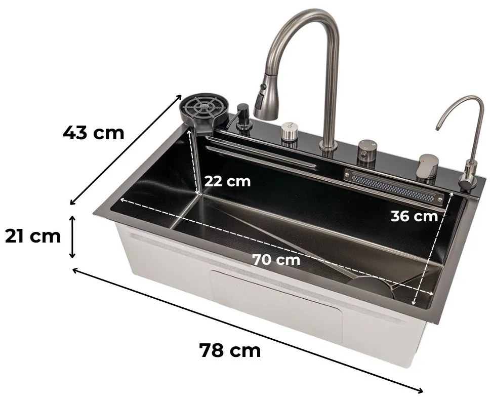 Chiuvetă multifuncțională Calandria din oțel inoxidabil