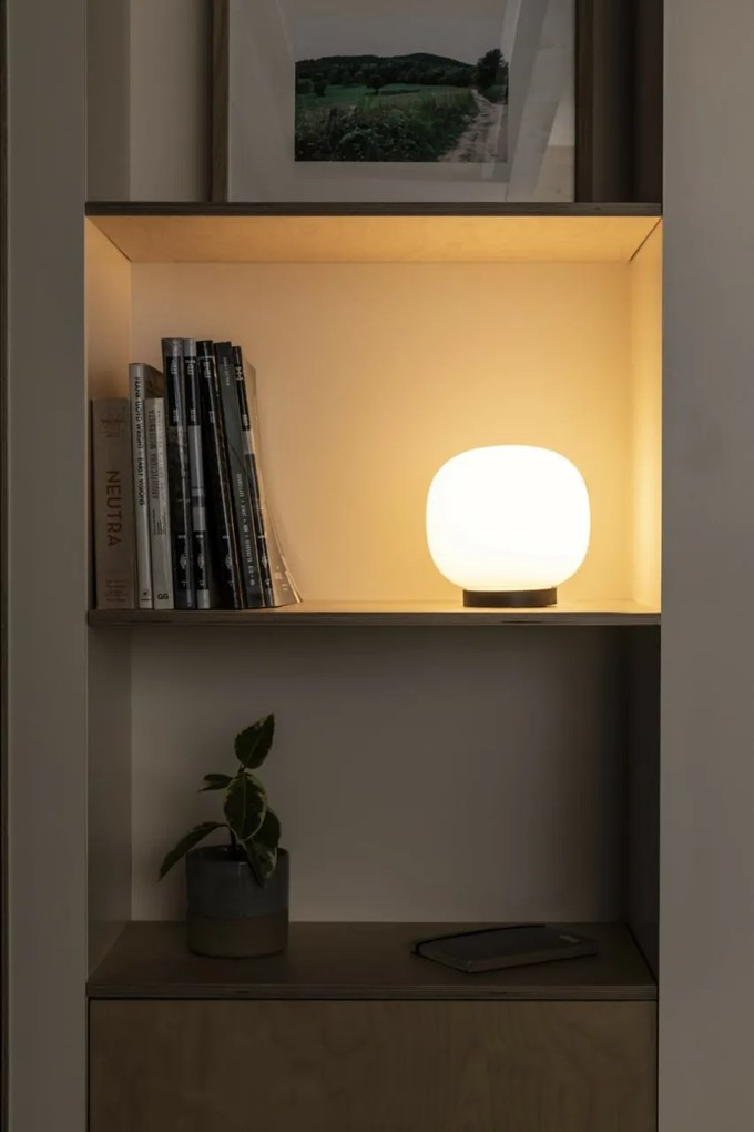 Veioza/Lampa de masa stil minimalist AMELIA negru, alb