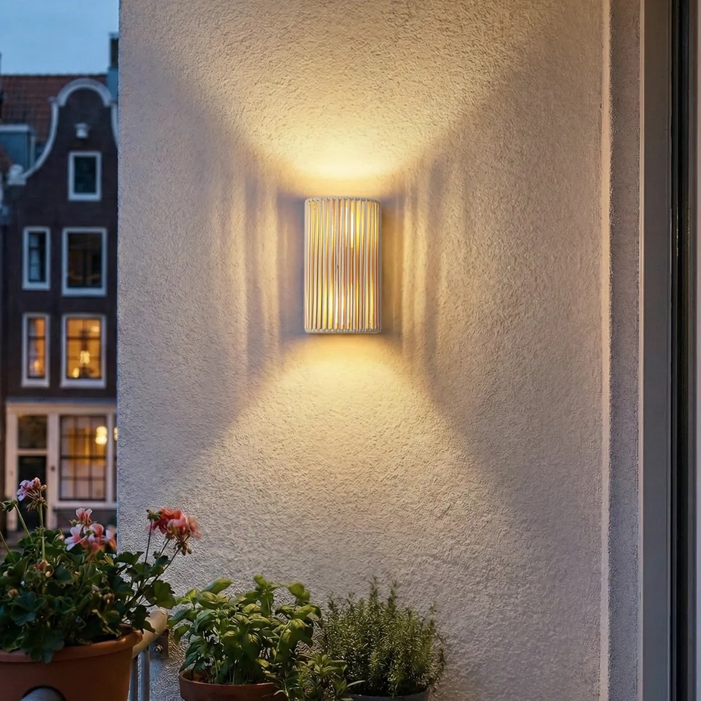 Lampă de perete Japandi bej cu frânghie IP44 - Jayla