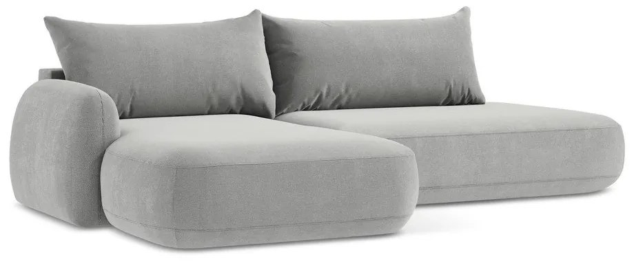 Colțar gri deschis extensibil (cu colț pe partea stângă/cu șezlong) Hale – Makamii