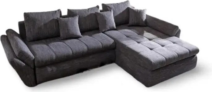 Colțar extensibil dumonde cu ladă de depozitare si sezut confortabil din spuma high-density, Loana Magma Grey II 270x185 cm