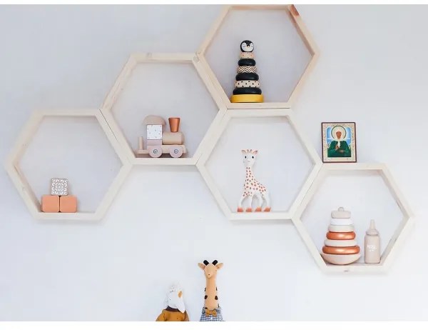 SET 5x etajeră de perete RAF 36x31 cm molid