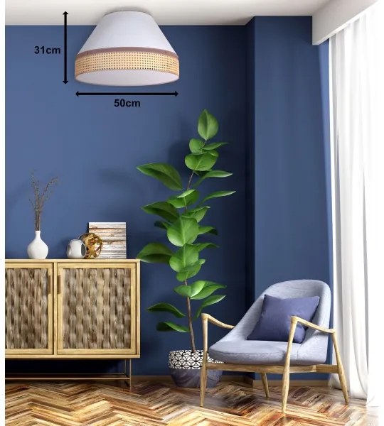 Duolla - Plafonieră AVIGNON 1xE27/15W/230V d. 50 cm albă/ratan