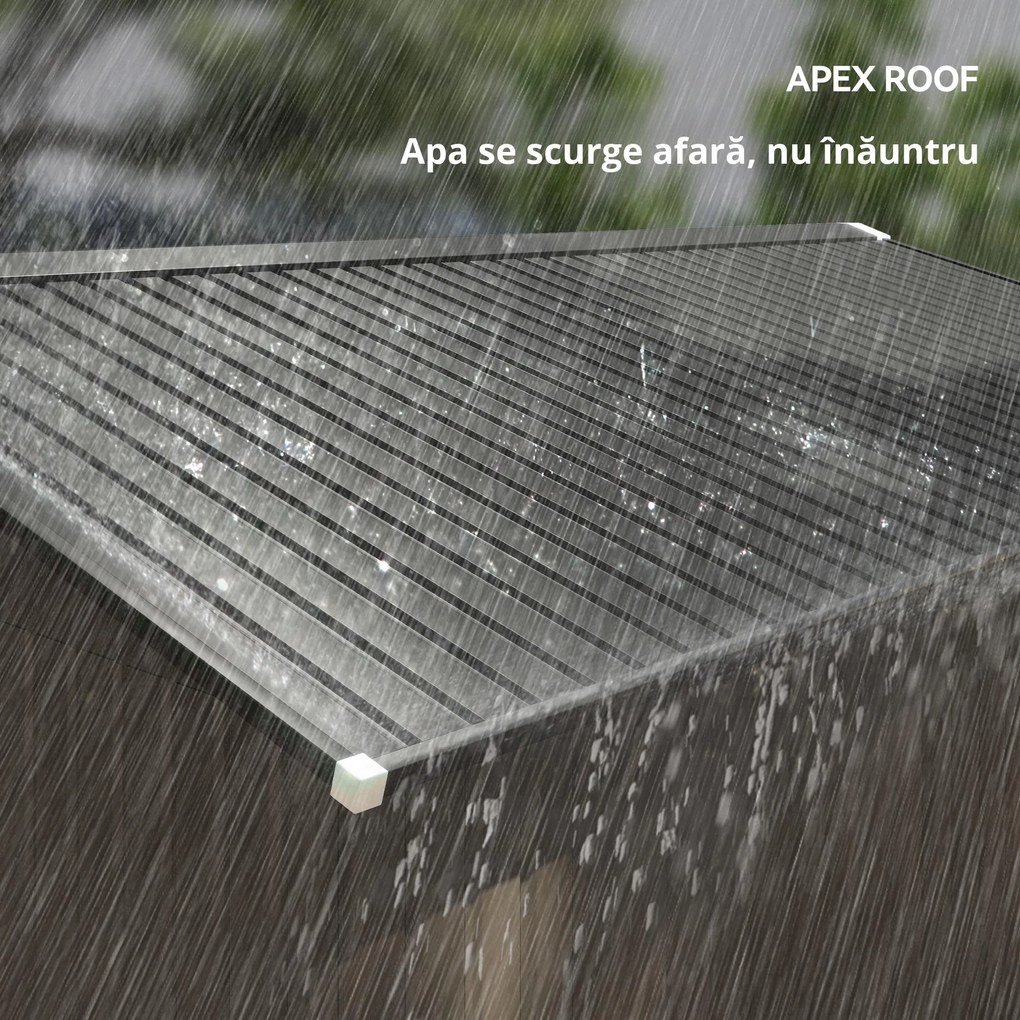 Outsunny Șopron unelte grădină, rezistent la intemperii, feronerie de ventilație, uși glisante, Oțel, Maro | Aosom Romania