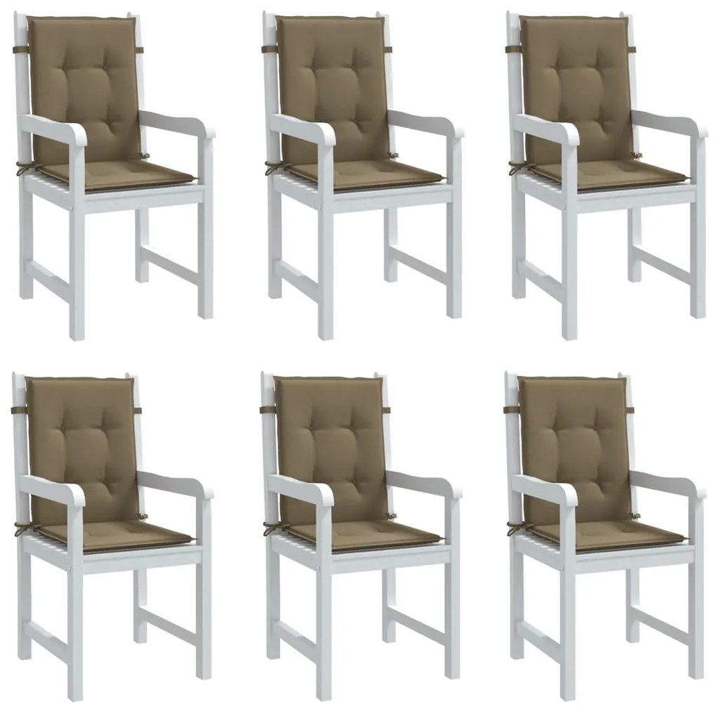 vidaXL Perne scaun cu spătar mic 6 buc. melanj taupe 100x50x4cm textil