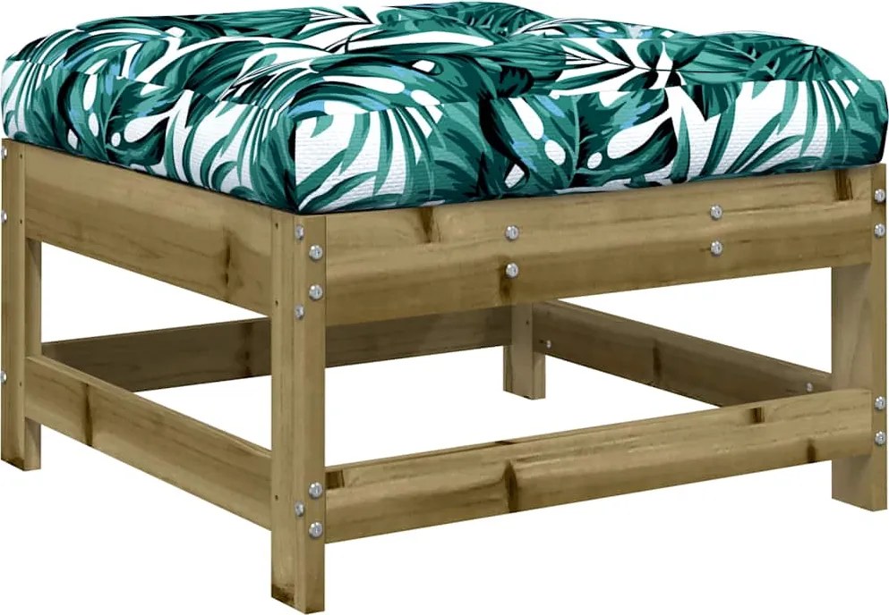 vidaXL Taburet de grădină cu pernă, lemn de pin tratat